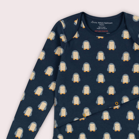 Blue Penguins Organic Adaptive Easy Feeding Bodysuit