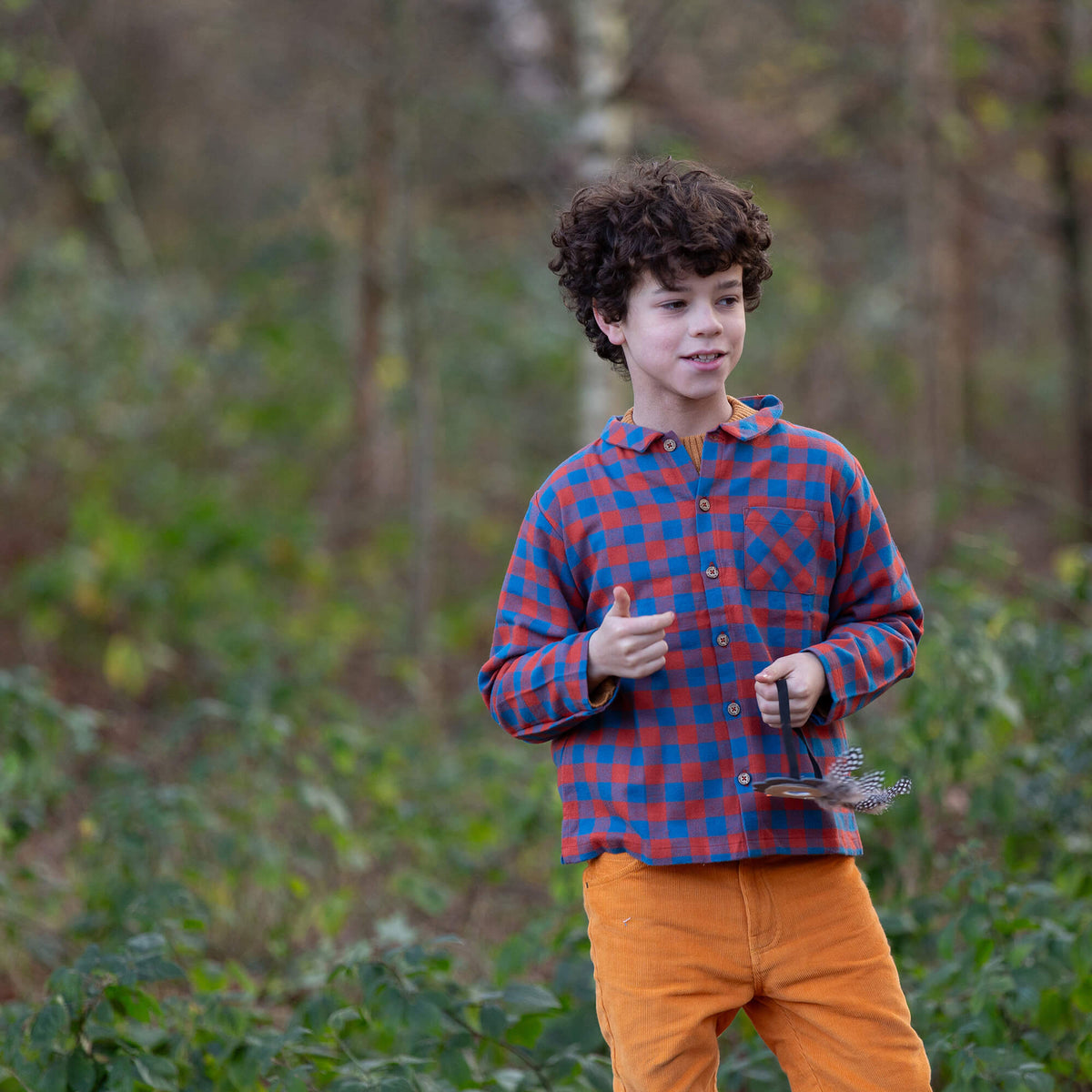 Burnt Ochre Check Long Sleeve Shirt Multi / 7-8y