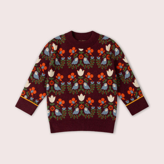 Folk Birds Knitted Jumper