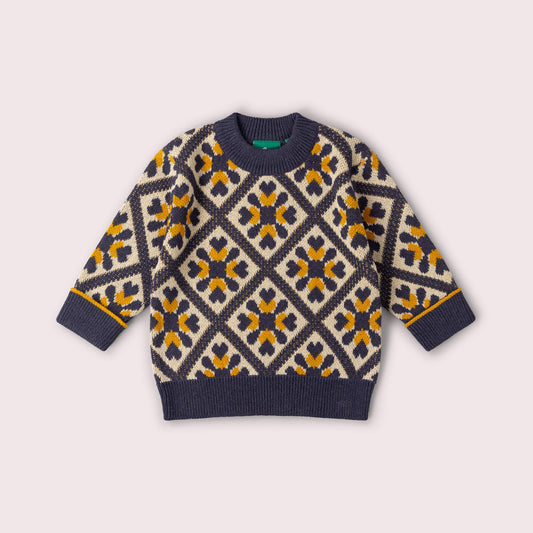 Diamond Crochet Snuggly Knitted Jumper Multi / 7-8y