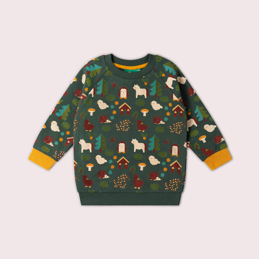 Woodland World Raglan Sweatshirt Green / 7-8y