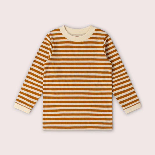Apricot Striped Long Sleeve T-Shirt