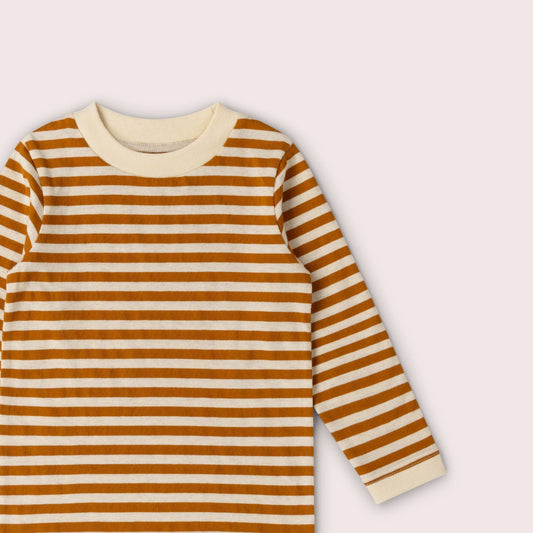Apricot Striped Long Sleeve T-Shirt