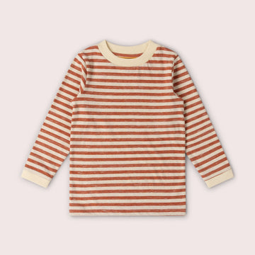 Burnt Ochre Striped Long Sleeve T-Shirt