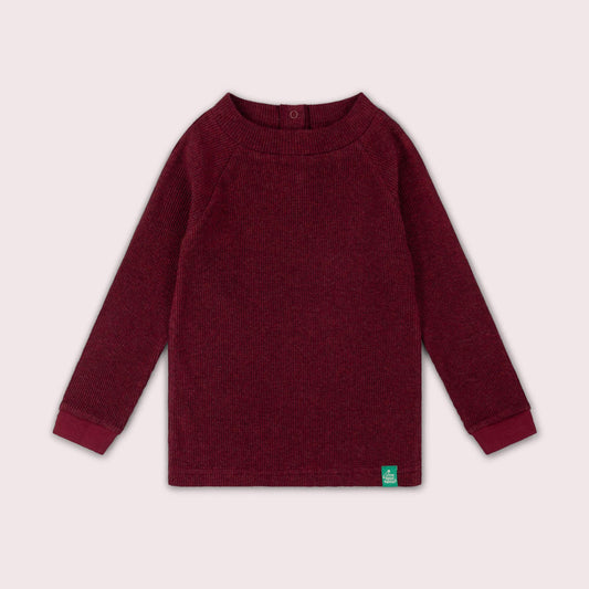 Rhubarb Waffle Long Sleeve Cosy Top