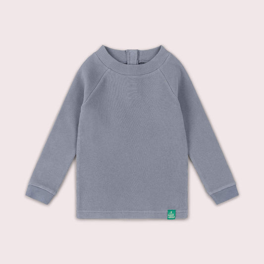 Corn Blue Waffle Long Sleeve Cosy Top