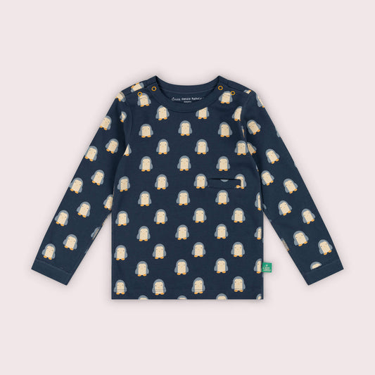 Blue Penguins Organic Adaptive Easy Feeding Short Sleeved T-Shirt