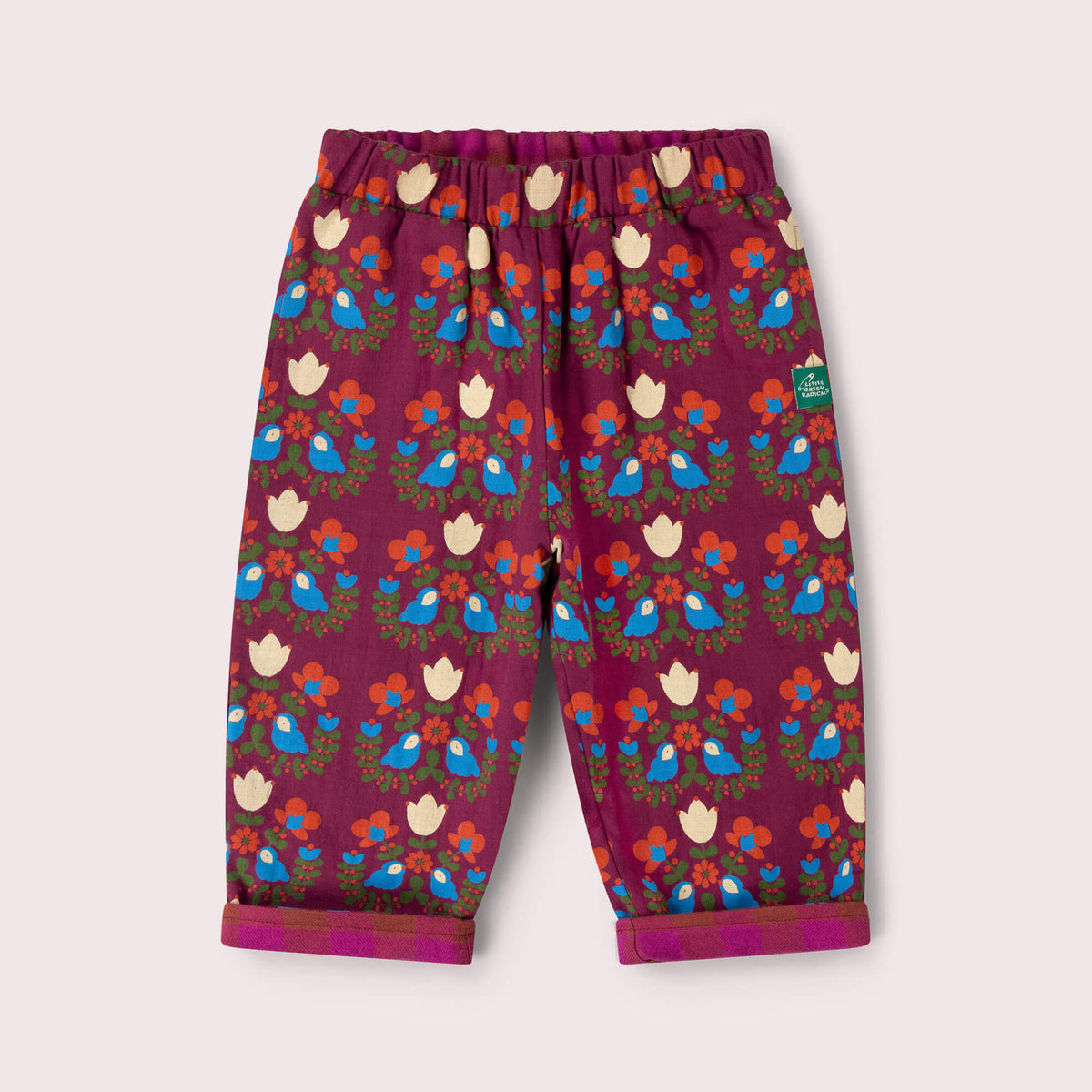 Folk Birds Reversible Pull On Trousers Purple / 7-8y