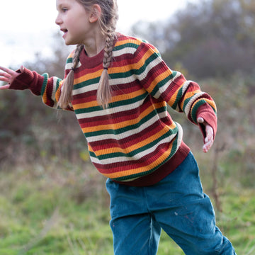 Calm Sea Corduroy Comfy Trousers Blue / 7-8y