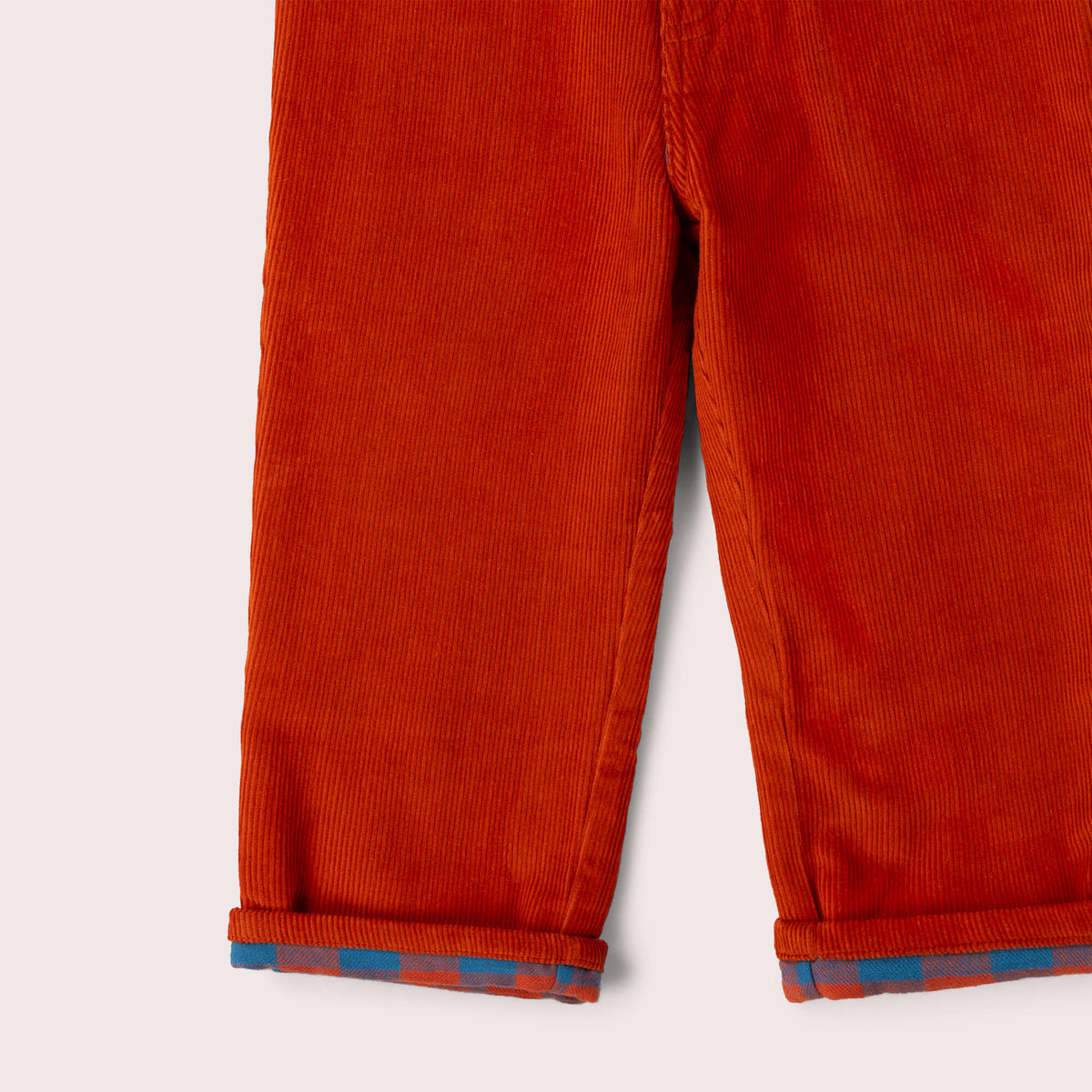 Burnt Ochre Corduroy Lined Adventure Jeans Red / 7-8y