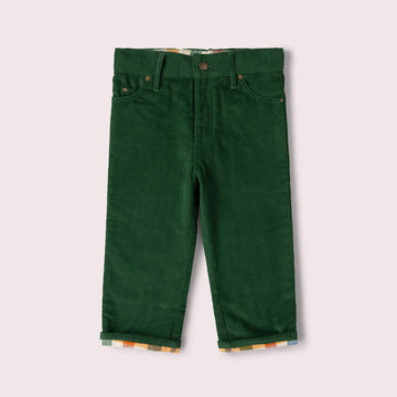Olive Green Corduroy Lined Adventure Jeans Green / 7-8y