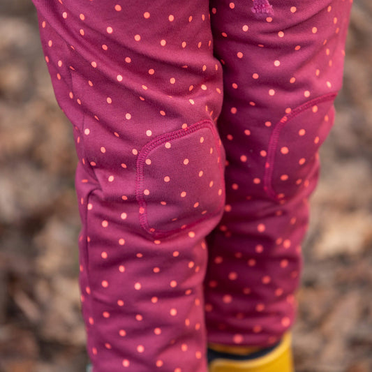 Autumn Polkadot Knee Patch Cosy Joggers Brown / 7-8y