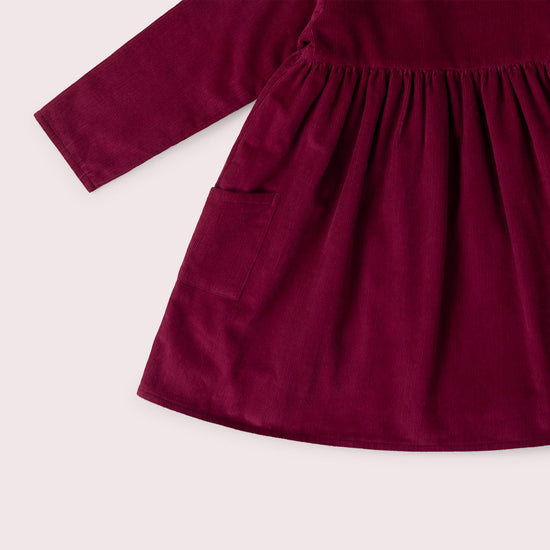 Berry Reversible Corduroy Pocket Dress Purple / 7-8y