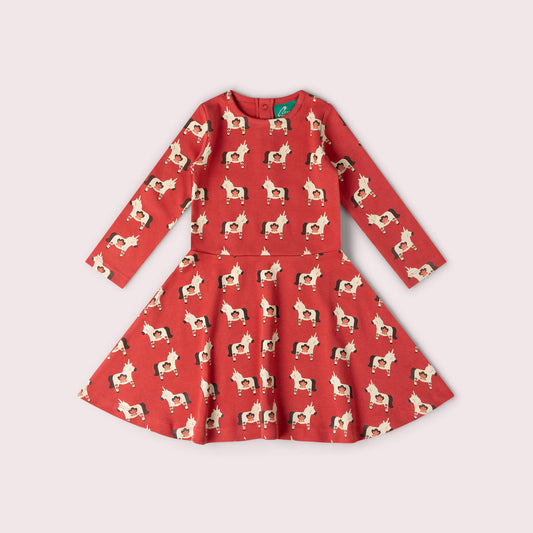 Little Unicorns Long Sleeve Spinny Dress Purple / 5-6y