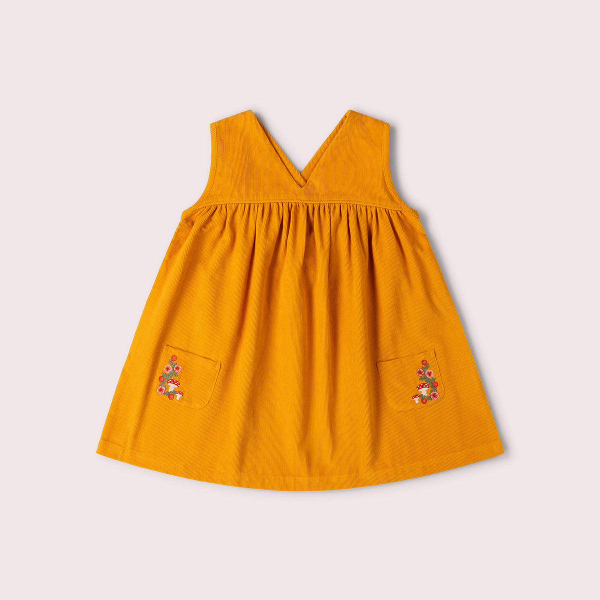 Mushroom Corduroy Swing Dress Gold / 7-8y