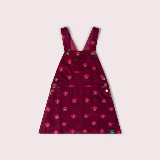 Pink Flowers Reversible Pinafore Dress Purple / 7-8y