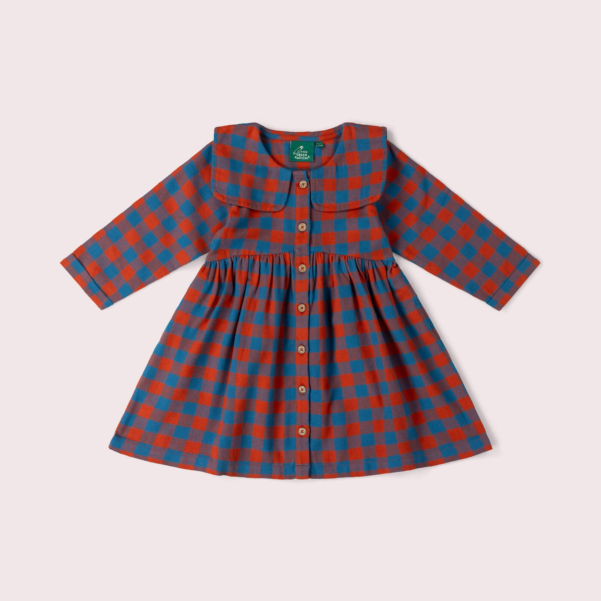 Burnt Ochre Check Sailor Dress Multi / 7-8y