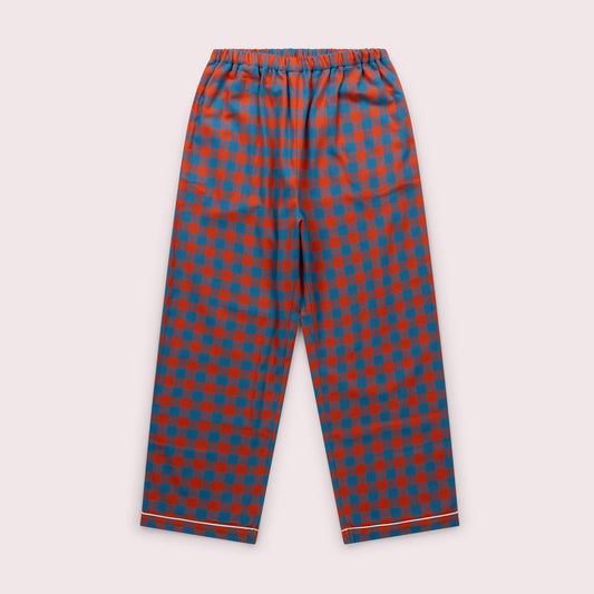 Bas de pyjama classique adulte à carreaux ocre brûlé