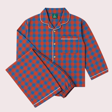Burnt Ochre Check Adult Classic Pyjamas