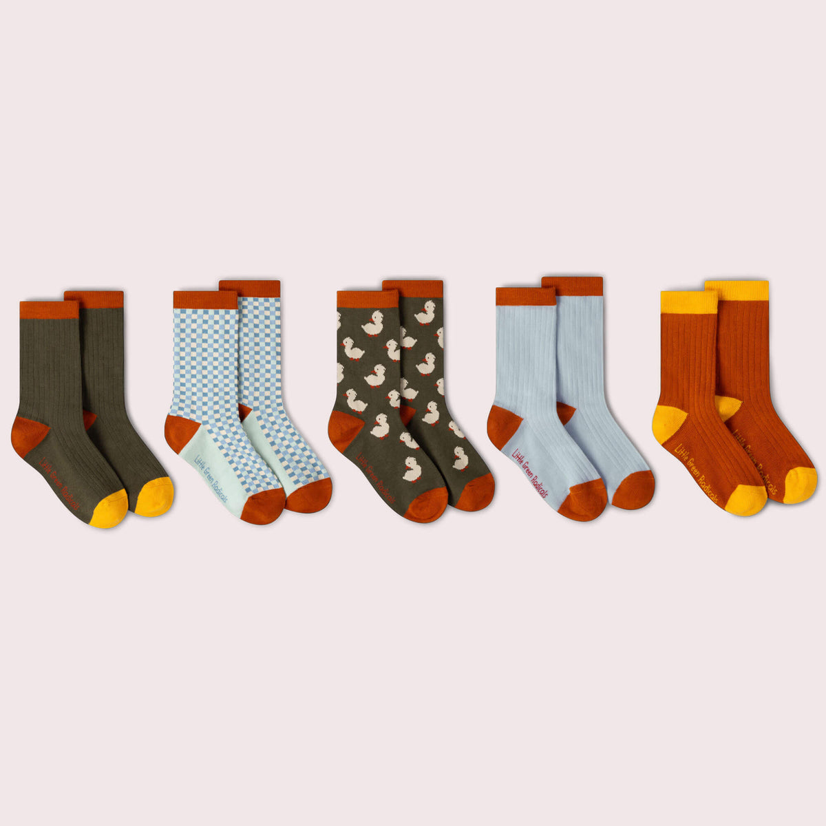 Olive Ducks Ankle Socks 5 Pack Multi / 6-8y