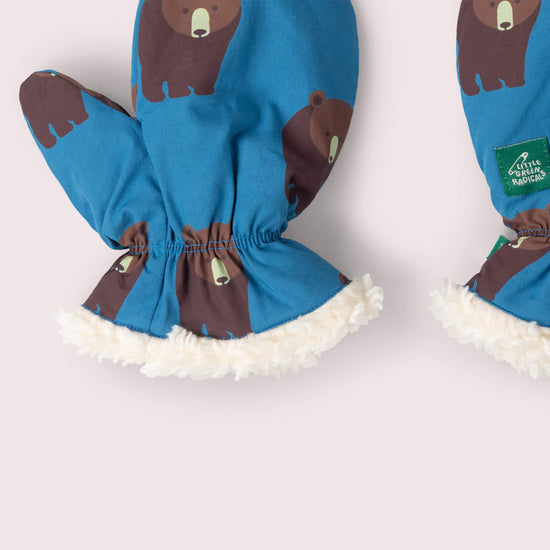 Blue Bears Sherpa Lined Mittens Purple / 5-8y