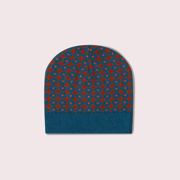 Ginger Squares Knitted Beanie Hat Multi / 5-8y