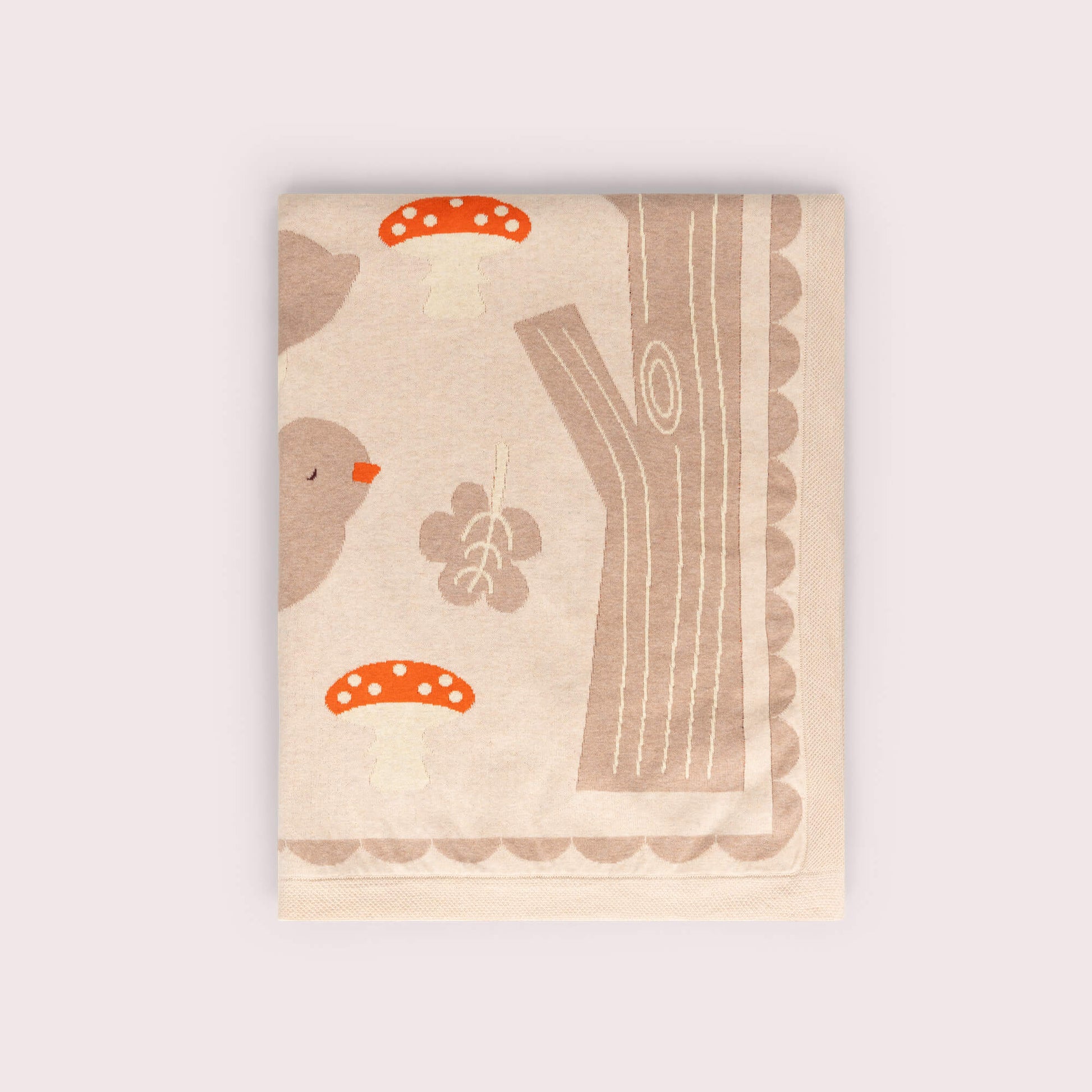 Folk Tales Knitted Organic Baby Blanket Cream / One Size