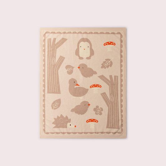 Folk Tales Knitted Organic Baby Blanket Cream / One Size
