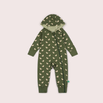 Olive Ducks Adaptive Reversible Hooded Snuggle Suit