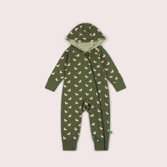 Olive Ducks Adaptive Reversible Hooded Snuggle Suit