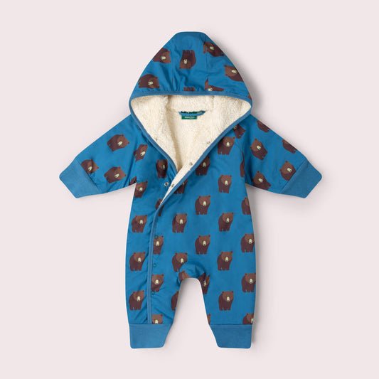 Blue Bears Sherpa Lined Snowsuit Blue / 3-4y