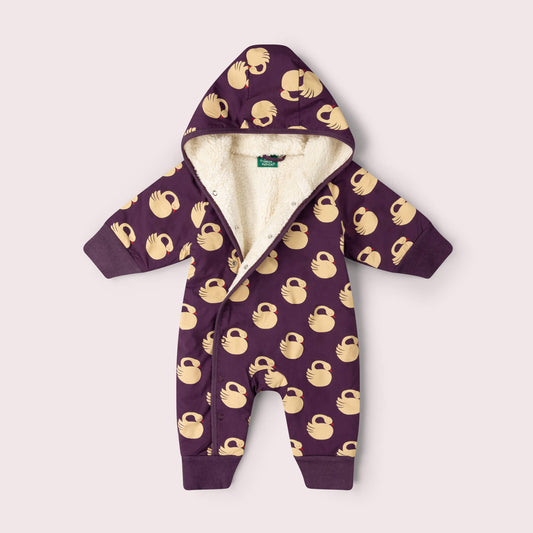 Sleeping Swans Sherpa Lined Snowsuit Purple / 3-4y