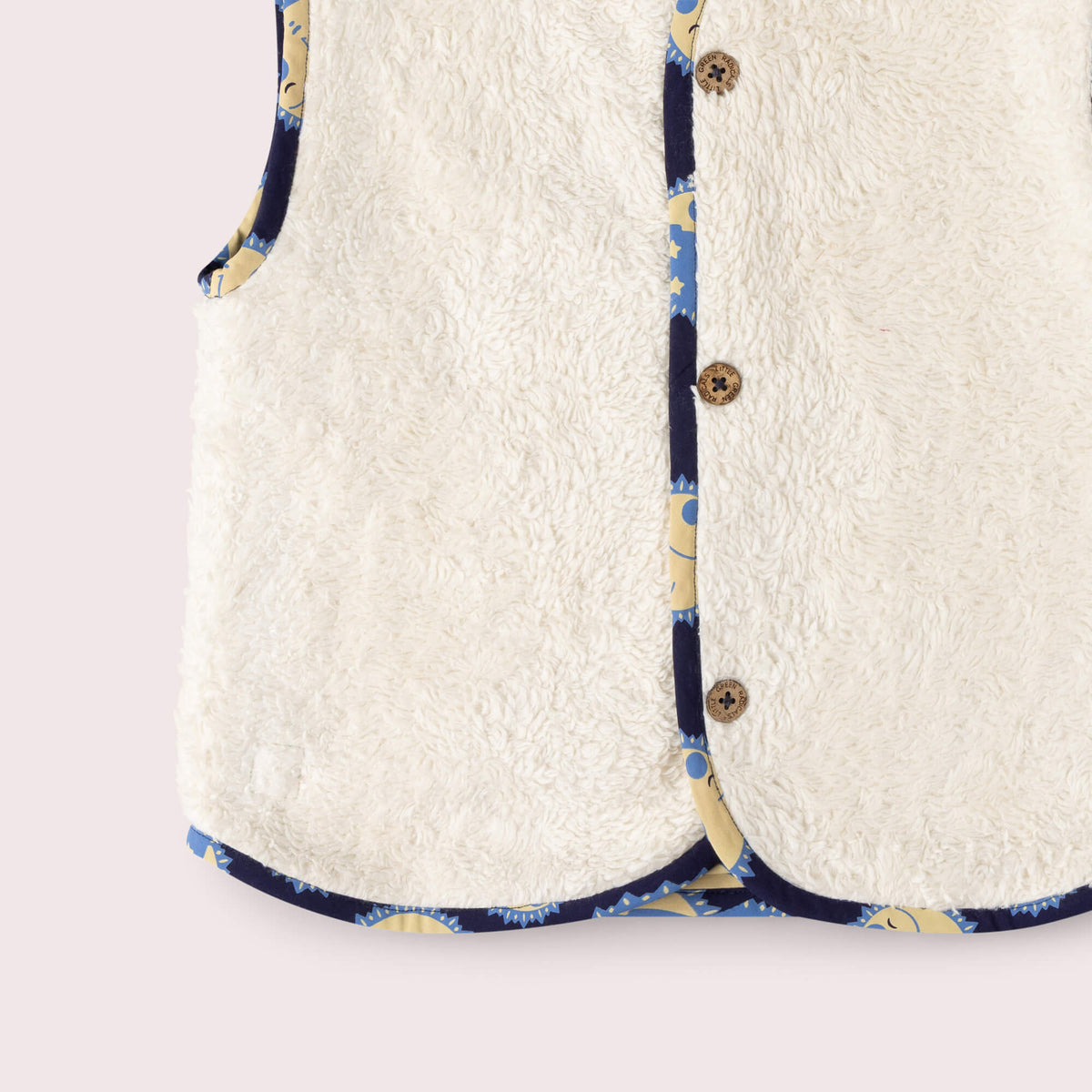 Sun Folk Sherpa Lined Reversible Gilet Blue / 7-8y