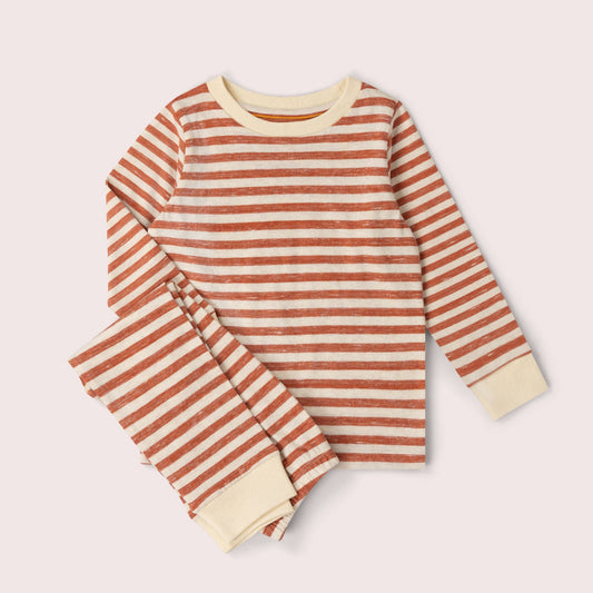 Burnt Ochre Striped Organic Pyjamas