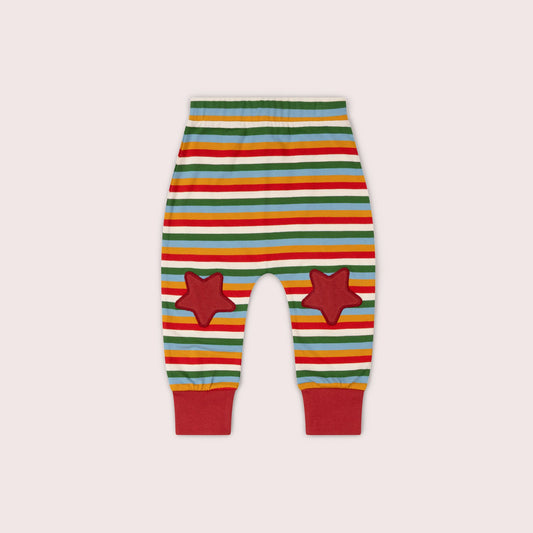 Rainbow Striped Knee Patch Joggers