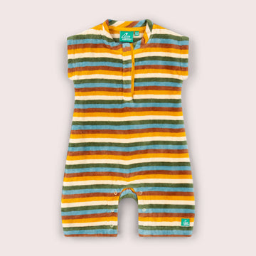 Rainbow Striped Towelling Romper