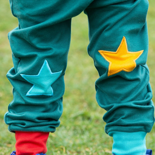 Sea Green Knee Patch Star Joggers