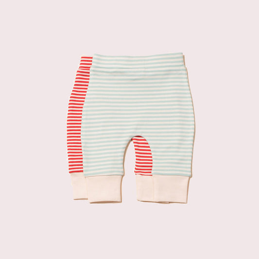 Red & Blue Striped Organic Comfy Joggers 2 Pack