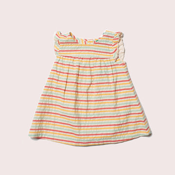Sunset Stripe Frill Dress