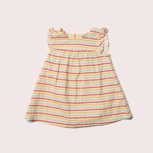 Sunset Stripe Frill Dress