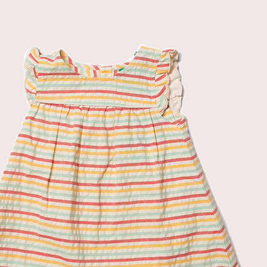 Sunset Stripe Frill Dress