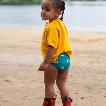 Teal Rainbows Reusable Swimming Nappy
