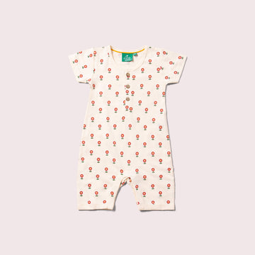 Red Flowers Organic Romper