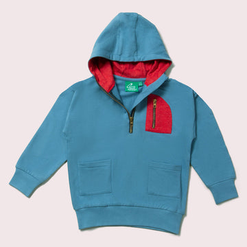 Horizon Blue Organic Quarter Zip Hoodie