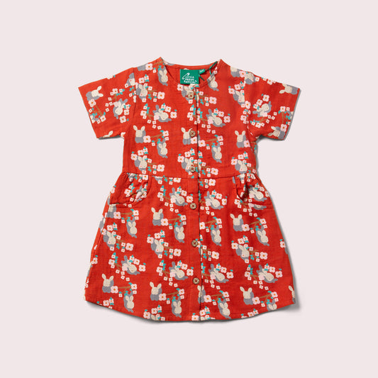 Little Rabbits Button Through Short Sleeve Dress