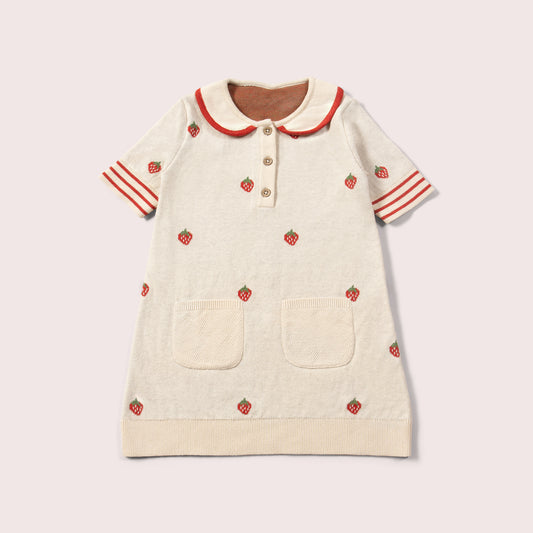 Strawberry Days Knitted Collar Dress