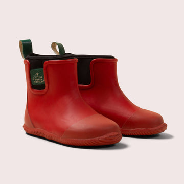 Red Ankle Natural Rubber Rain Boots