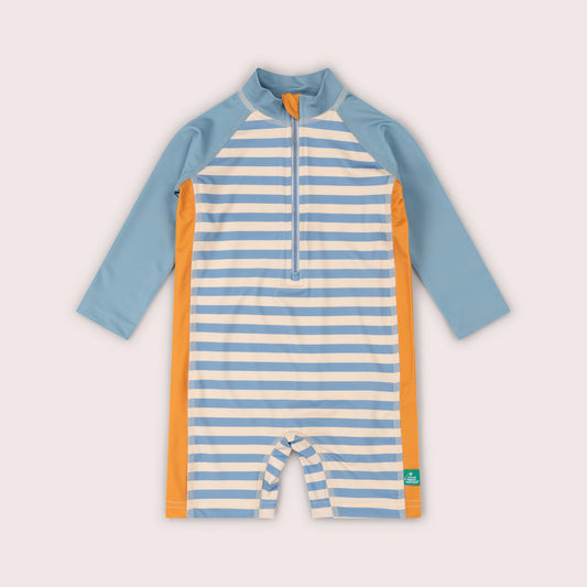 Hazy Blue Striped UPF 50 Recycled Sunsafe Sunsuit