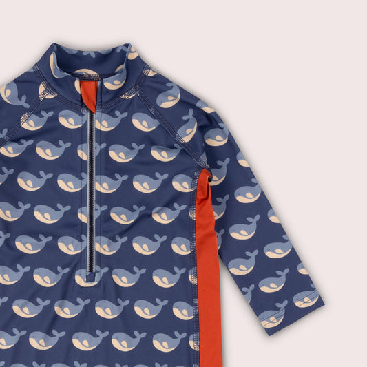 Singing Whales UPF 50 Recycled Sunsafe Sunsuit