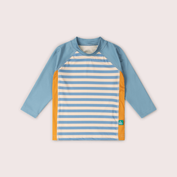 Hazy Blue Striped UPF 50 Sunsafe Long Sleeve Rash Vest